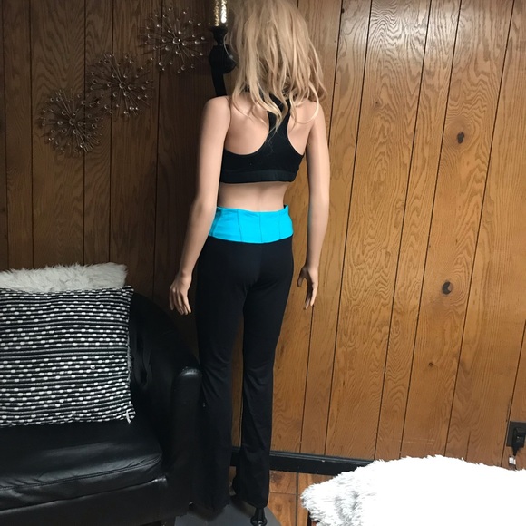 Lululemon"Tadasana Pant-Black & Blue-Size 6-Good Condition - Picture 7 of 15